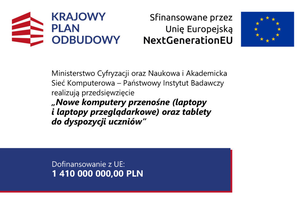 Nowe komputery przenośne dla uczniów – realizacja wskaźnika C15G 1 plakat C15G