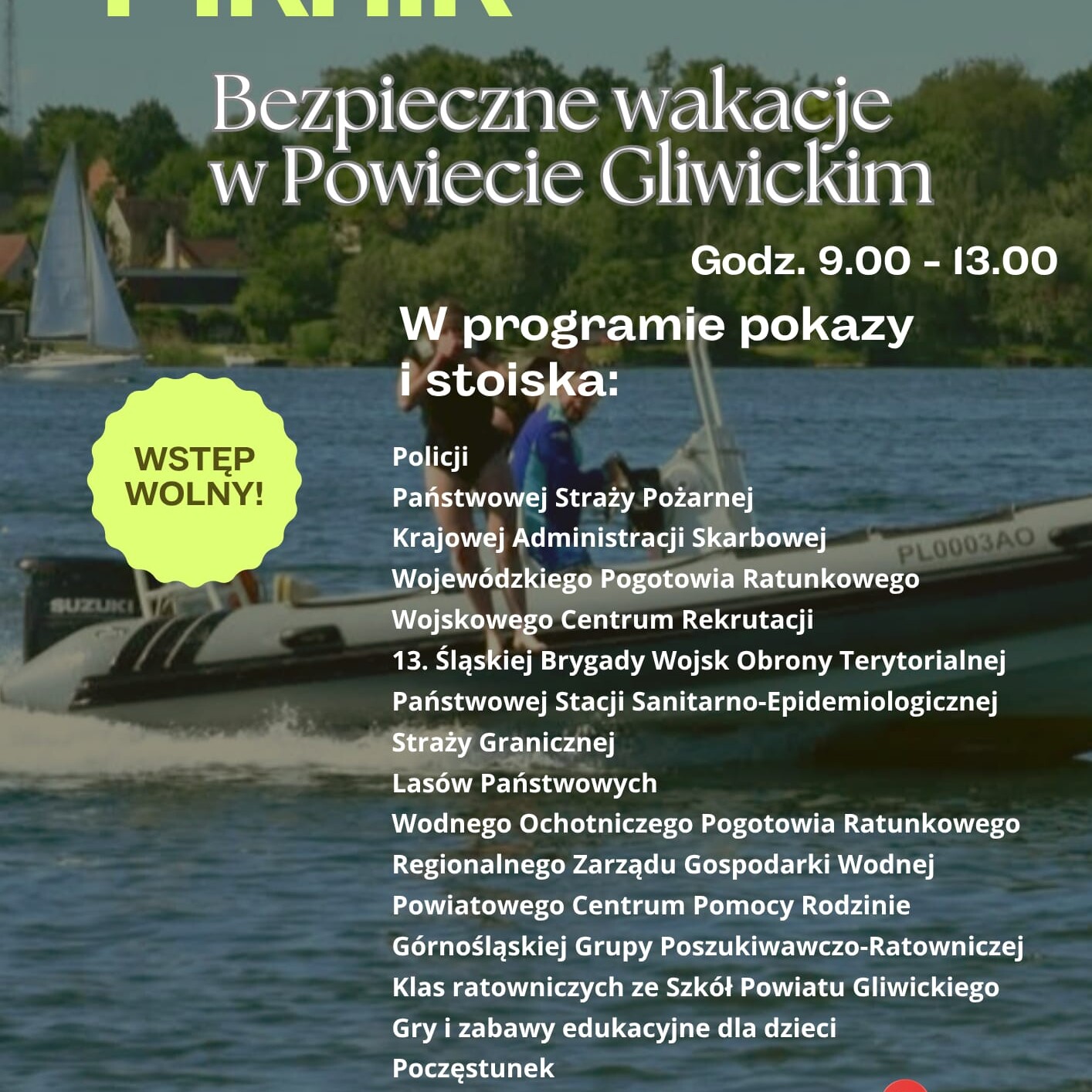 Bezpieczne wakacje plakat uai