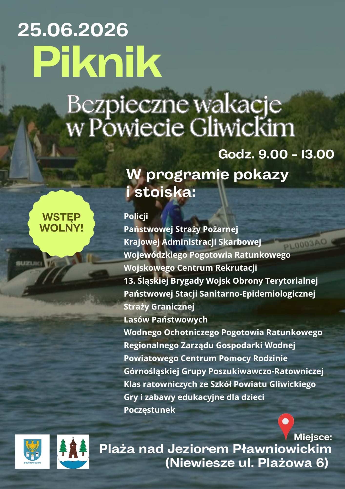 Bezpieczne wakacje plakat